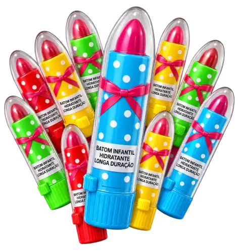 Batom Infantil Hidratante Colorido – Modelos e Cores Sortidas