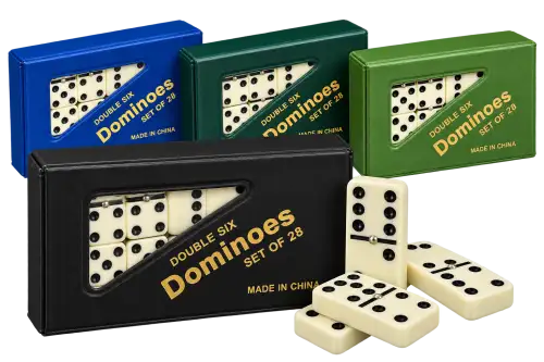 Jogo de Dominó Double Six – 28 Peças com Estojo Colorido