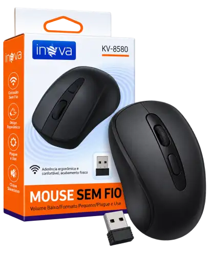Mouse Sem Fio Inova KV-8580 – Ergonômico