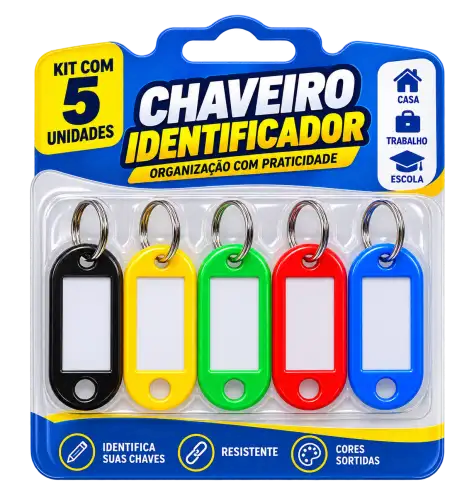 Kit Chaveiro Identificador de Chaves – Unidades Coloridas