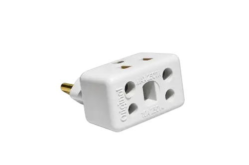 Adaptador de Tomada Universal 10A 250V – Branco