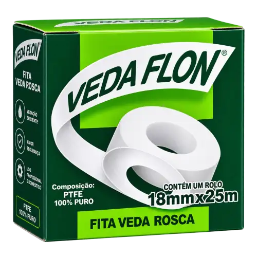 Fita Veda Rosca Veda Flon 18mm x 25m