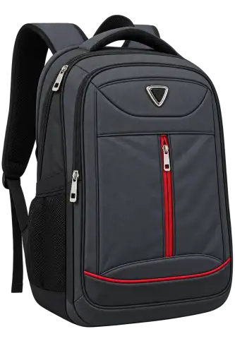 Mochila Executiva Preta com Detalhes Vermelhos