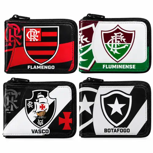 Carteira Porta-Cartões com Zíper – Times de Futebol Variados