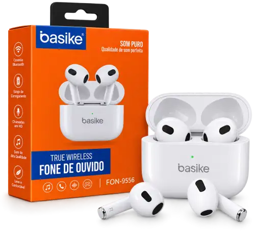 Fone de Ouvido Bluetooth Basike TWS – Sem Fio com Estojo de Carregamento